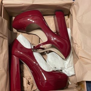 Miu Miu Red Patent Platform Mary Jane Pump -NWT